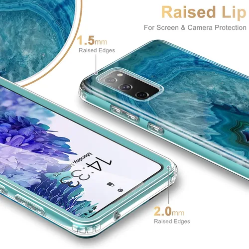 Vista 5 de Esdot Funda compatible con Samsung Galaxy S20 FE con protector de pantalla integrado, con diseño de moda para mujeres y niñas, funda protectora