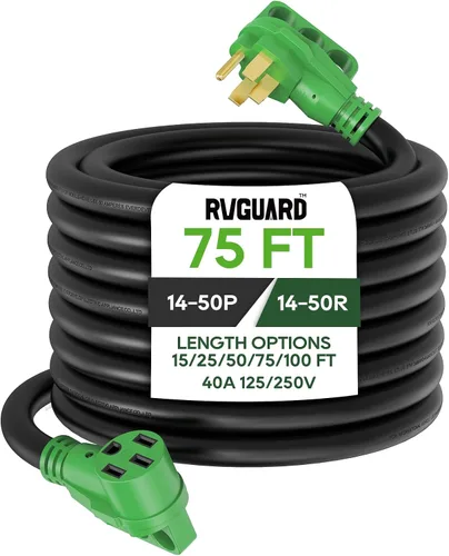 Vista 11 de RVGUARD Cable de extensión RV/EV de 50 amperios y 100 pies