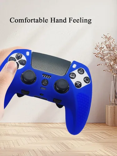 Vista 4 de MOJOXR Funda de silicona para controlador y tapas de palo para PS5 DualSense Edge Wireless Controller, protector antideslizante y 10 tapas de agarre