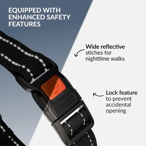 Vista 3 de CollarDirect Martingale - Collar para perro con cadena de acero inoxidable y hebilla de liberación rápida, collar reflectante para perros grandes