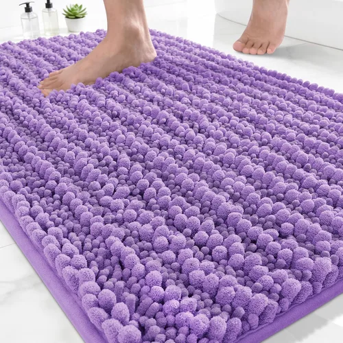 Vista 151 de Yimobra Alfombras de Baño Antideslizantes Lavables - Alfombra de Baño de Chenilla Ultra Suave Absorbente, Alfombra Peluda de Secado Rápido para Negro