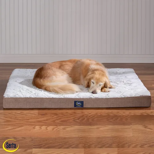 Vista 5 de Serta Cama ortopédica acolchada para perros con parte superior de almohada para mascotas - Marrón chocolate (XL)