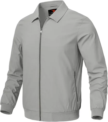 Vista 24 de Rdruko Chaquetas ligeras para hombre Cortavientos de primavera y otoño Chaquetas ligeras Casuales y elegantes con bolsillos