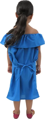 Vista 2 de Leos Imports Vestido tradicional mexicano Jocie bordado a mano, sin mangas, con volantes, vestido de fiesta para niñas, fabricado en México