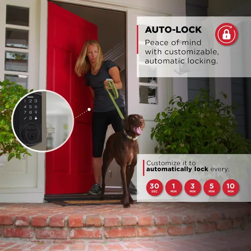 Vista 5 de Kwikset SmartCode 270 - Cerradura de puerta con teclado táctil electrónico sin llave y cerradura de seguridad con auto-bloqueo, códigos de usuario