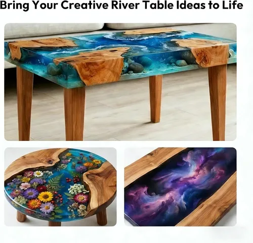 Vista 9 de Molde epoxi, molde de resina epoxi Resiners River Table con divisor ajustable, 24 x 12 x 3 pulgadas con nivel de burbuja, sistema de abrazadera