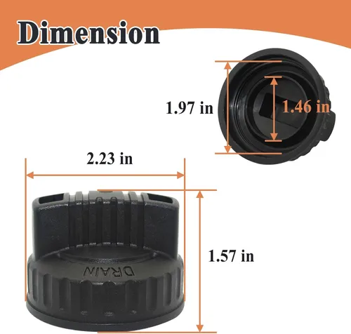 Vista 2 de 47922 Tapón de drenaje para aspiradora húmeda/seca, pieza de repuesto de vacío, accesorio colector de polvo, ID de 1.97 pulgadas