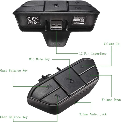 Vista 3 de Adaptador de auriculares estéreo para Xbox OneJuego Audio Mic Auriculares Converter - Negro