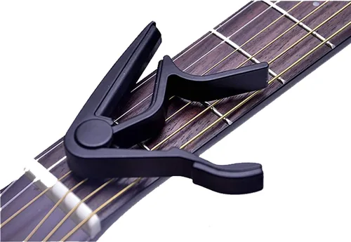 Vista 3 de Guitarra Capo 2 Pack Negro Capo Guitarra Abrazadera para Bajo Eléctrico Acústico Ukelele