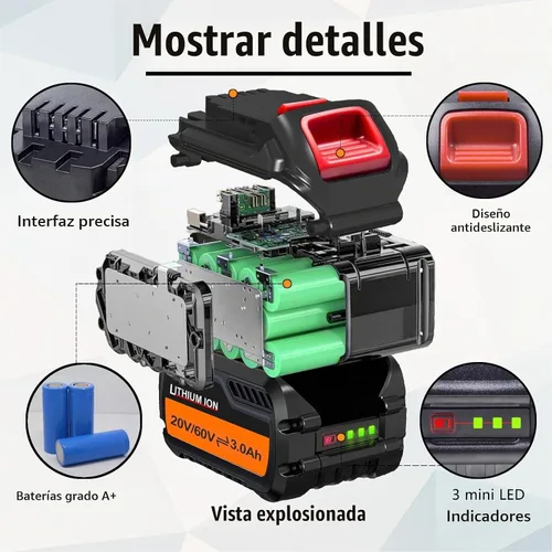 Vista 3 de FSKE Reemplazo de 180Wh DCB609 para batería Dewalt 60V DCB606 DCB612 2 Gran capacidad compatible con herramientas eléctricas Dewalt 60V Max