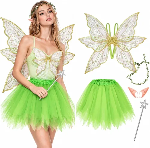 Vista 10 de Hicarer 5 Pcs Women Fairy Wing Costume for Halloween Party