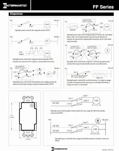 Vista 4 de Intermatic FF5M - Temporizador de pared con resorte de 5 minutos, metal cepillado