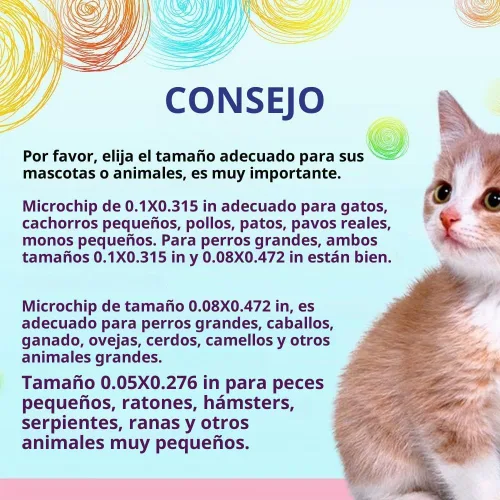 Vista 5 de 2 paquetes, microchips para mascotas ISENVO de 1,25x7mm, 134,2khz, chip de implante animal de registro, microchip FDX-B para identificación