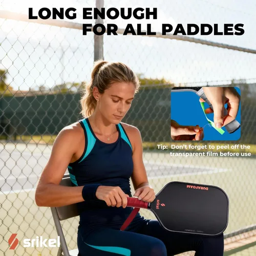 Vista 6 de Overgrip de paleta de pickleball – Cinta de agarre de pickleball ultra adherente, absorbente y antideslizante, suave al tacto y duradera