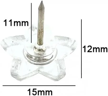 Vista 4 de 100 tachuelas de plástico con forma de estrella para pulgar, chinchetas decorativas, lindas chinchetas de corcho para tablón de anuncios, tachuelas