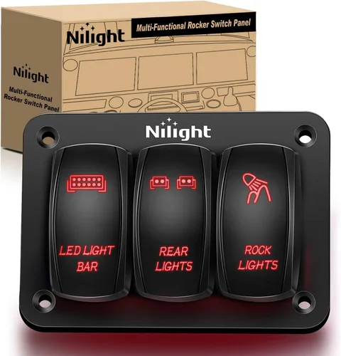 Vista 14 de Nilight 90104B - Barra de luz LED trasera láser de aluminio de 2 velocidades con interruptor basculante a palanca precableado de encendido y apagado