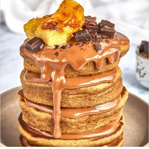 Vista 4 de waffles a base de almendras Para Nice Pancakes Mix (paquete de 2) con sabor a brownie waffles sin gluten y sin azúcar añadido. Funciona con waffles
