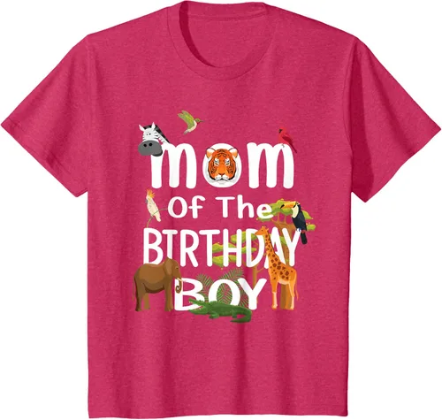 Vista 82 de Camiseta de fiesta de animales con temática de zoológico para niño de cumpleaños, Negro