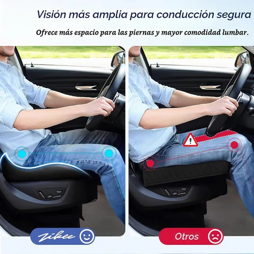 Vista 4 de ZIKEE Cojín de asiento de coche con espuma viscoelástica para un viaje largo, alivio del dolor sentado, cojín ergonómico para asiento de coche