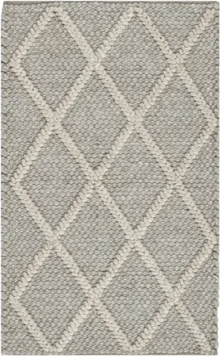 Vista 3 de SAFAVIEH Colección Natura - Alfombra decorativa de 2 x 3 pies, gris, hecha a mano de lana y viscosa, ideal para áreas de alto tráfico en entrada