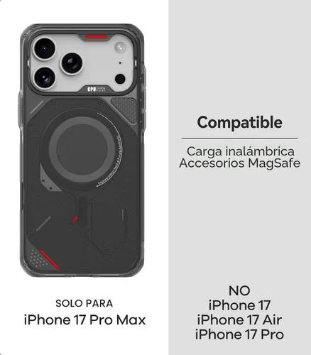 Vista 3 de Aulumu - Funda resistente A17 para iPhone 17 Pro Max Compatible con MagSafe Botones sensibles al tacto Protección integrada contra caídas
