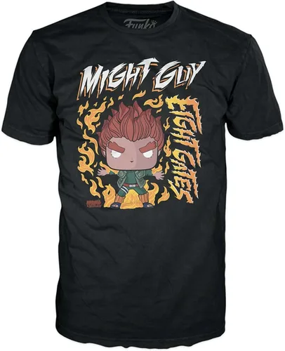 Vista 2 de Funko Camiseta en caja Naruto - 8 Gates Guy - Grande - (L) - Camiseta - Ropa - Idea de regalo - Camiseta de manga corta para adultos, unisex