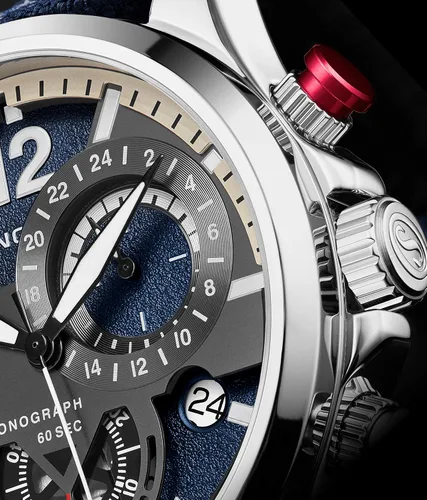 Vista 5 de STUHRLING Reloj de vestir original para hombre, reloj de aviador con correa de cuero para hombre, con fecha de 24 horas, reloj deportivo