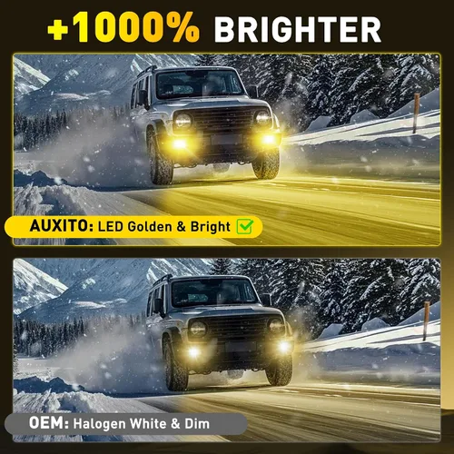Vista 4 de AUXITO Bombillas LED antiniebla 880/899/893, 3000 K, amarillo dorado, 18000 lm, kit de luces antiniebla ámbar 1000% más brillantes, repuesto OEM 1:1