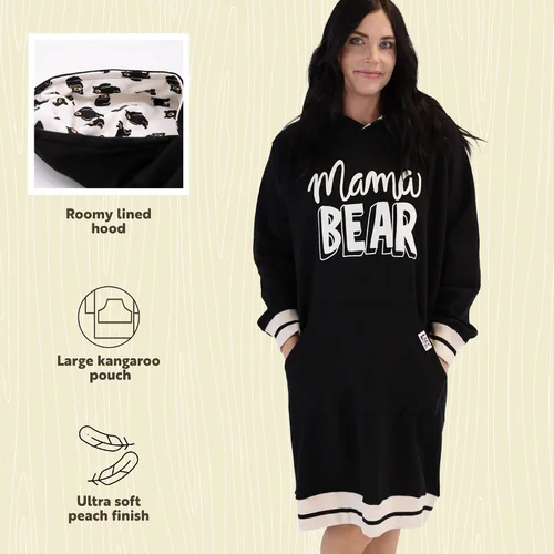 Vista 178 de Lazy One Sudadera con capucha de gran tamaño, ropa de dormir cómoda, vestido de suéter para mujer