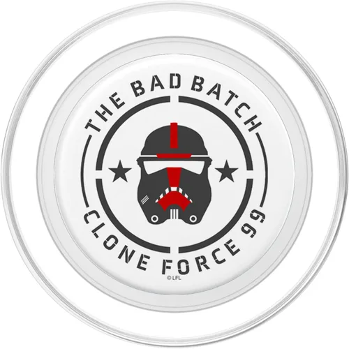 Vista 2 de Star Wars: Bad Batch Clone Force 99 Casco rojo y gris PopSockets MagSafe PopGrip para iPhone