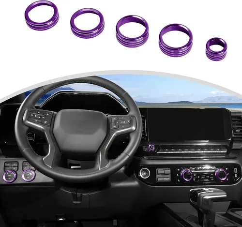 Vista 10 de CheroCar Kit de moldura de perilla de control para Chevy Silverado GMC Sierra1500 LT y superiores 2022-2025, para 2024-2025 2500HD/3500HD LT