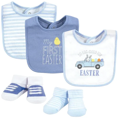 Vista 15 de Hudson Baby Conjunto de babero y calcetines unisex de algodón para bebé, Tamaño único Chica Calabaza