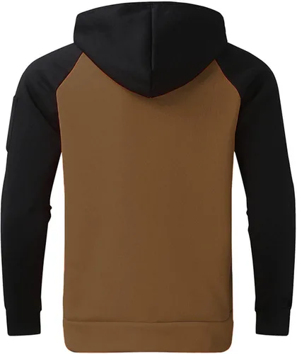 Vista 4 de Muscularfit Sudaderas con capucha grandes y altas para hombre, con bloques de color, manga larga, para gimnasio, entrenamiento, casual, ligera, 2023