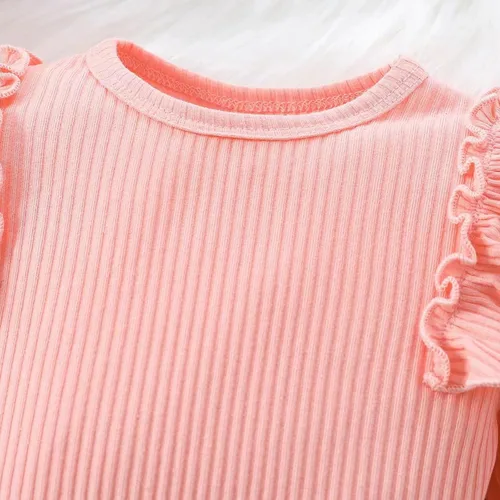 Vista 4 de Conjunto de suéter de punto de manga larga y falda plisada para bebé niña de 2t 3t 4t
