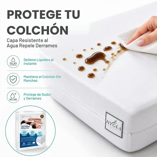 Vista 5 de Hygea Natural Protector de colchón individual impermeable y con cremallera