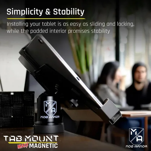 Vista 4 de Mob Armor Tab Mount Maxx - Soporte magnético para tablet – Soporte universal para tableta con base magnética para tabletas de 7 a 13 pulgadas