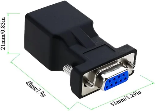 Vista 8 de RS232 a RJ45, DB9 puerto serie de 9 pines macho a RJ45 hembra Cat5e/6 Ethernet LAN Extend Adapter