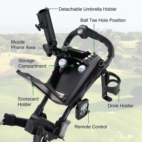 Vista 10 de KVV Electric Golf Push Cart with Remote Control, Super Compact and Lightweight Electric Golf Cart,Smallest Folding Size Electric Golf Cart, Suitable