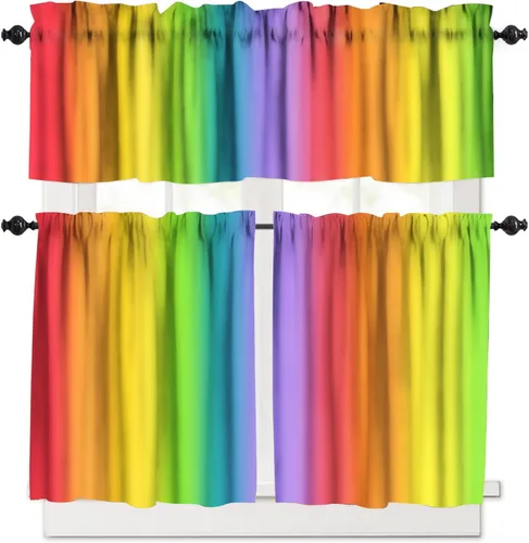 Vista 6 de Cenefas de cocina con estrellas de mar, cortinas de nivel para ventanas de cocina, cortinas de café con estrellas de mar, cortinas pequeñas