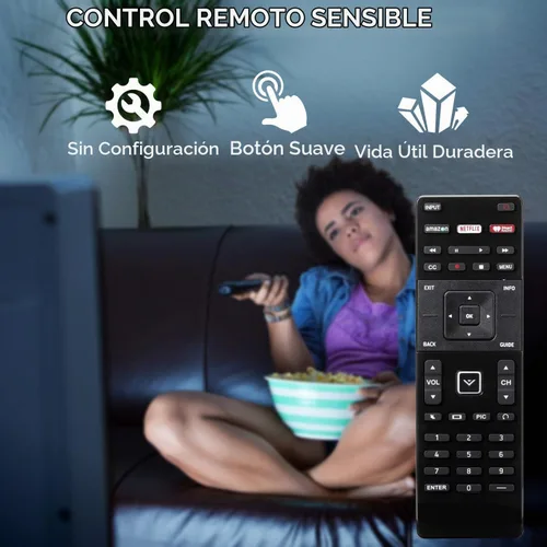 Vista 2 de XRT122 - Control remoto universal de repuesto para todos los televisores inteligentes Vizio E-Series D-Series LED HDTV