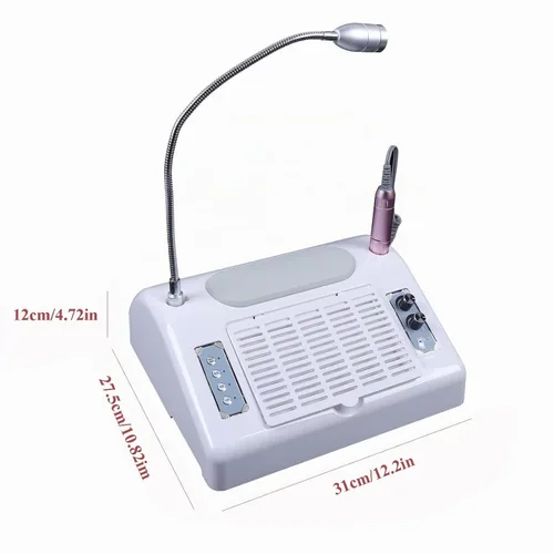 Vista 8 de TFCFL Colector de polvo de uñas 5 en 1, colector de polvo profesional de vacío de uñas + taladro eléctrico de uñas + lámpara de secado de uñas