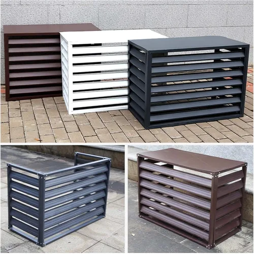 Vista 3 de Pantalla de valla de aire acondicionado al aire libre, Cubierta de aluminio resistente de la CA, persianas resistentes a la intemperie Cubiertas