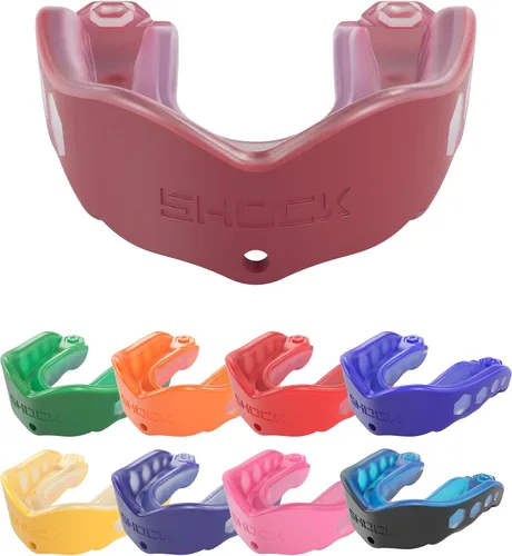 Vista 10 de Shock Doctor Gel Max - Protector bucal, protección resistente y ajuste personalizado, juvenil, frambuesa azul