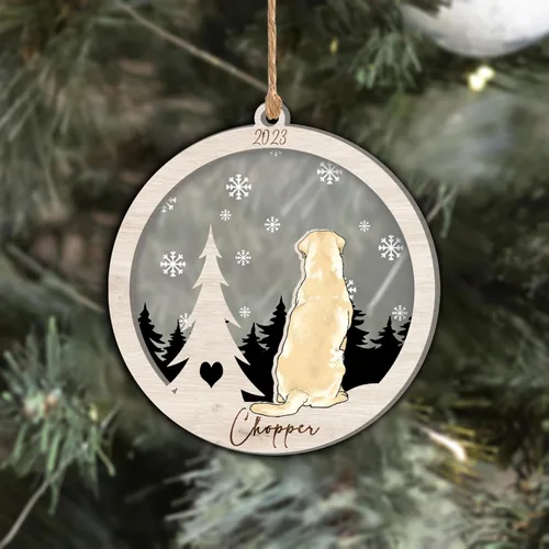 Vista 153 de Nazenti Adorno de Navidad conmemorativo personalizado, regalo personalizado de recuerdo de perro, condolencias por pérdida de mascotas, sabueso