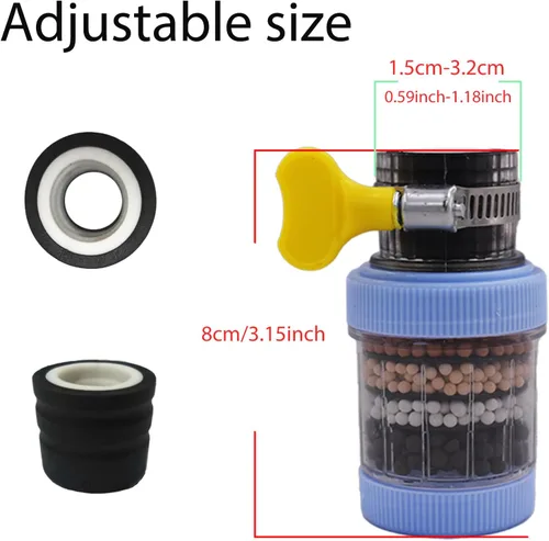 Vista 5 de Paquete de 3 filtros de montaje de grifo, filtro de purificación de agua de carbono para el hogar, cocina, baño, filtros de montaje de grifo