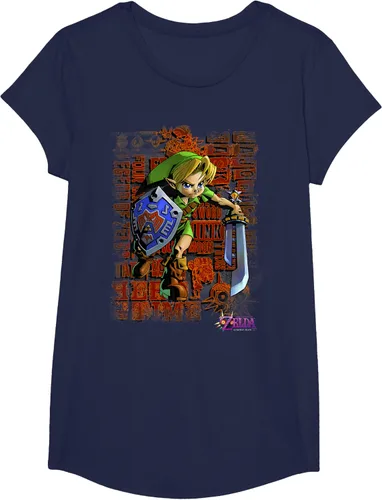 Vista 20 de Legend of Zelda Majoras Mask Link Action Retrato Camiseta Negro