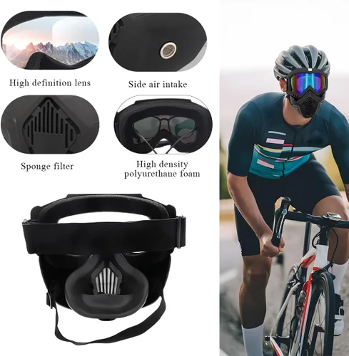 Vista 5 de DXNQ Gafas de motocross a prueba de polvo, gafas para casco de motocicleta, ATV anti-UV, máscara facial para jóvenes, hombres y mujeres (coloridos)