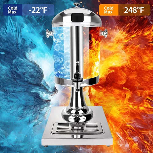 Vista 2 de Dispensadores de bebidas para fiestas, dispensador de bebidas frías con núcleo de hielo central y bandejas de goteo, dispensadores de bebidas