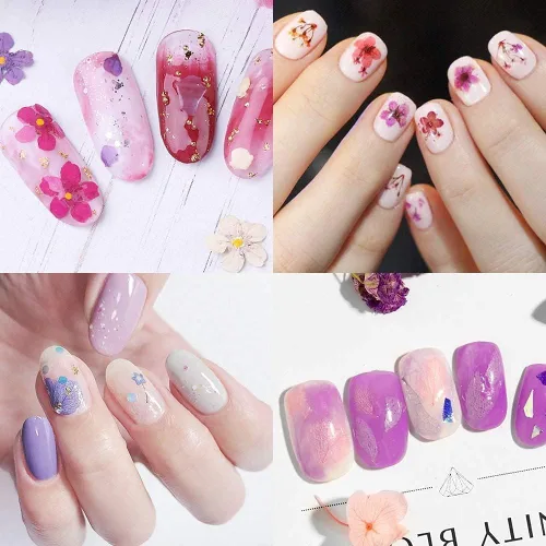 Vista 3 de 60 piezas de accesorios de resina de flores secas en 3D, mini naturales para suministros de arte de uñas, accesorios mixtos de flores estrelladas