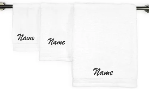 Vista 20 de Kaufman - Juego de toallas de baño bordadas personalizadas de calidad de hotel, toalla de mano y toallas para los dedos, 100% algodón para baño